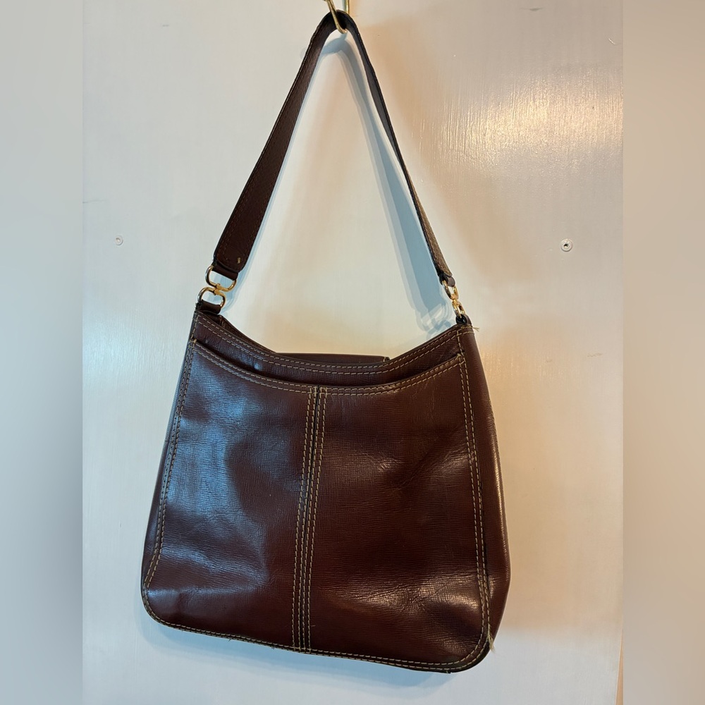 Faux Leather Purse / Handbag (Brown) by Adrienne Vittadini